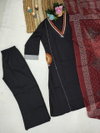 Kf 15 Reyon Slub With Embroidered Work Top With Bottom Dupatta Wholesalers In Delhi